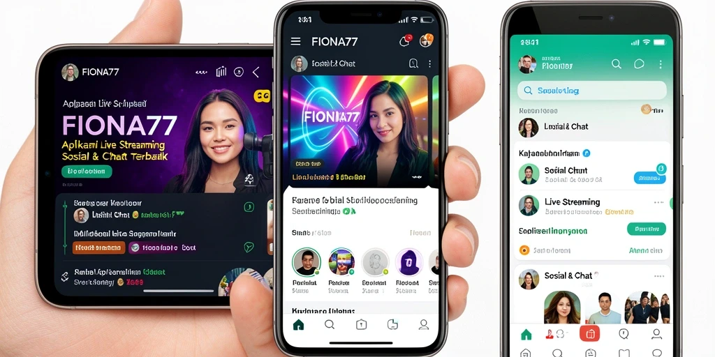 Tampilan antarmuka pengguna aplikasi Live Streaming FIONA77 yang interaktif dan menarik.