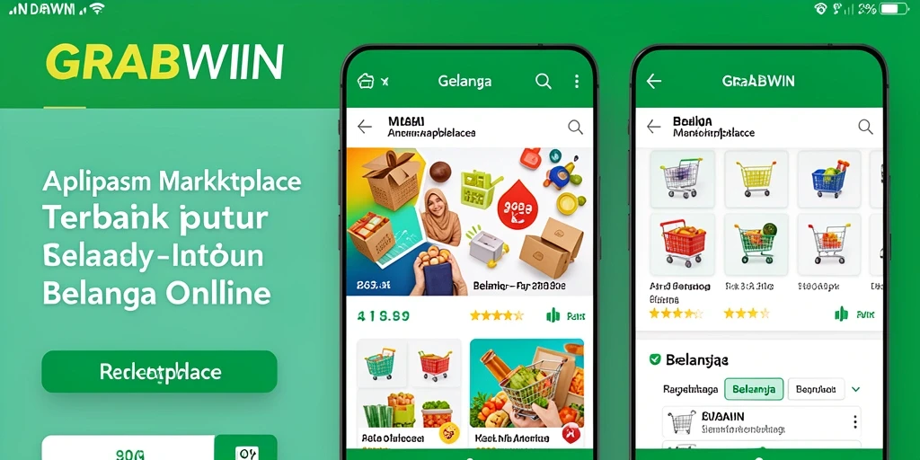 Tampilan antarmuka aplikasi GRABWIN yang mudah digunakan untuk belanja online.