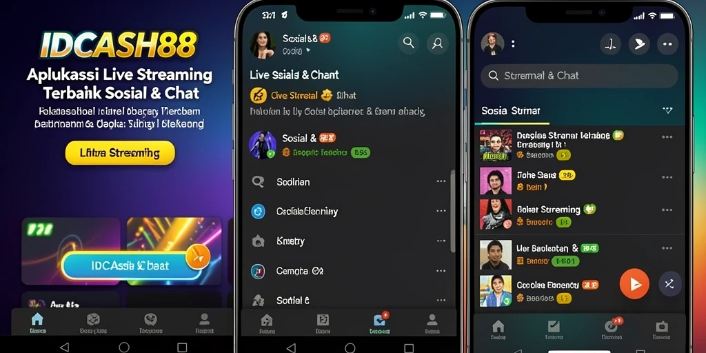Tampilan antarmuka IDCASH88 dengan fitur Live Streaming yang menarik.