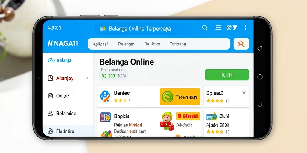 Tampilan antarmuka aplikasi NAGA11 untuk belanja online yang user-friendly.