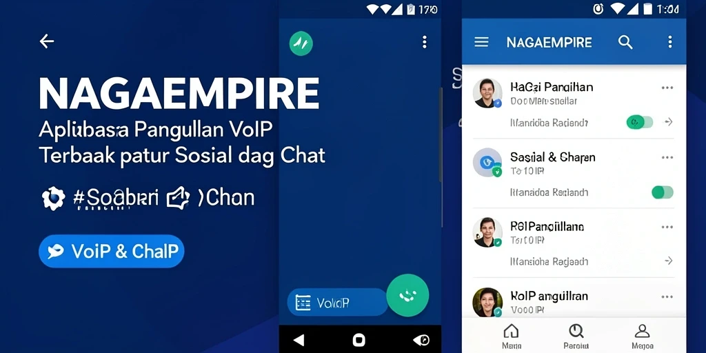 Antarmuka pengguna intuitif NAGAEMPIRE saat melakukan panggilan VoIP.
