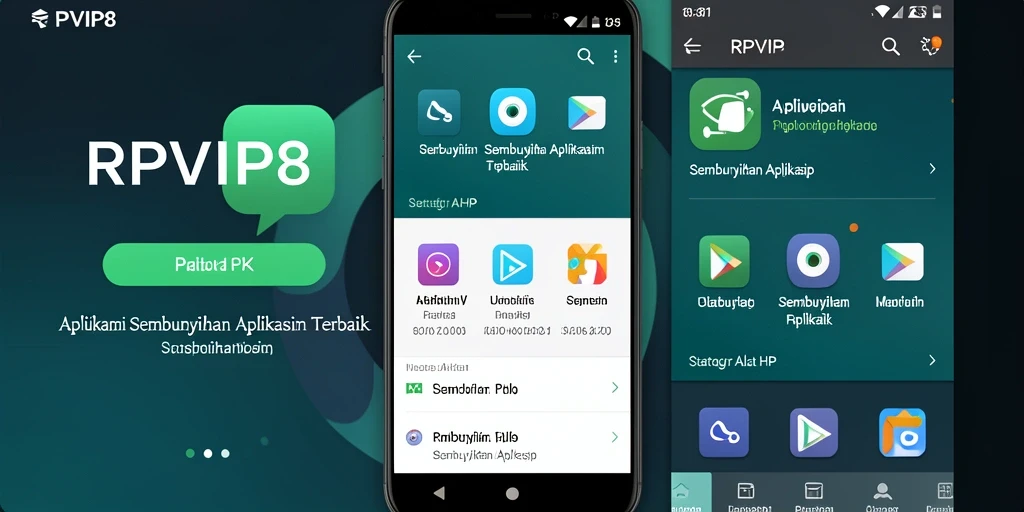 Antarmuka pengguna RPVIP8 untuk menyembunyikan aplikasi secara efisien.