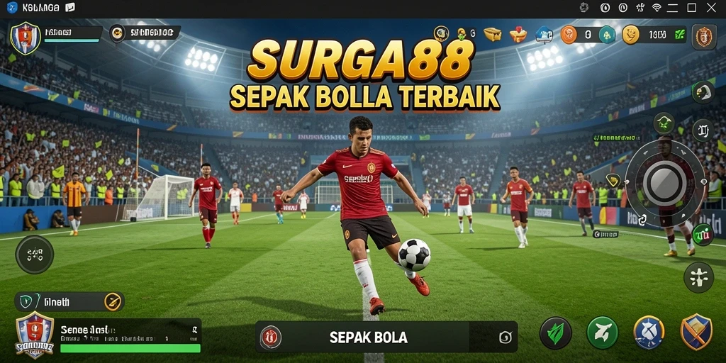 Tampilan antarmuka game Sepak Bola yang menarik dan dinamis.