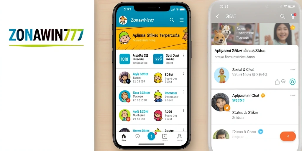 Tampilan antarmuka ZONAWIN777 dengan koleksi stiker yang menarik.