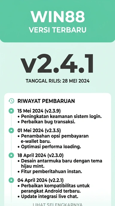 Riwayat Versi win88 untuk Pengguna Android